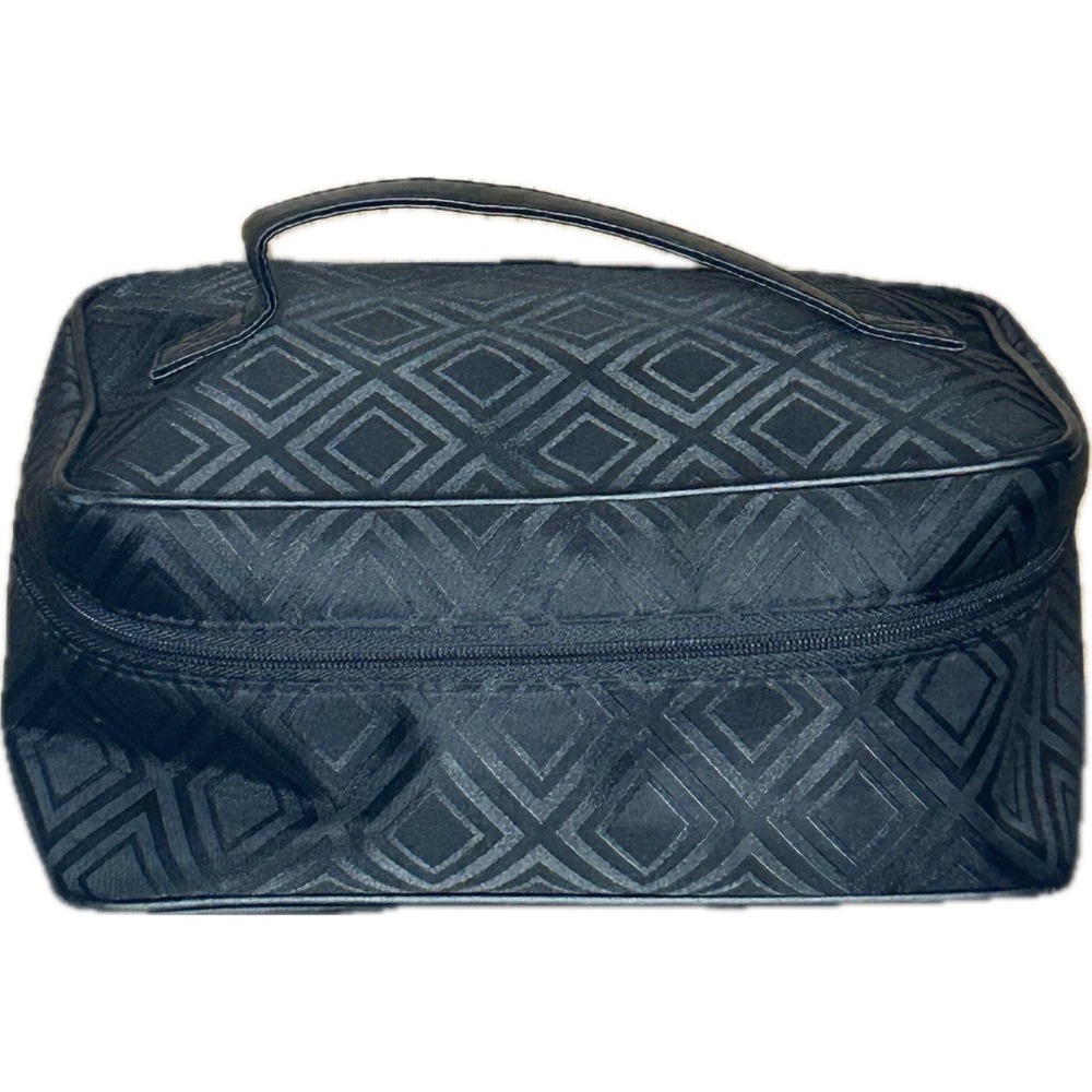 Estée Lauder black diamond printed compact makeup bag new without tags 9" wide